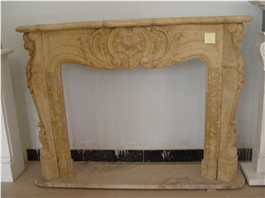 Popular French Style Natural Stone Fireplace