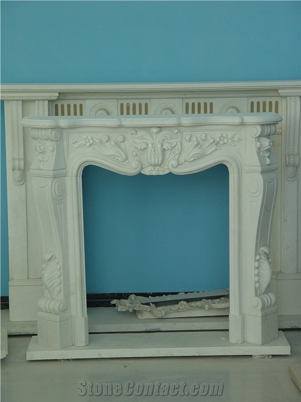 Popular French Style White Fireplace Natura Lstone