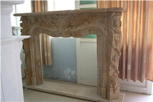 Yellow Stone Polished Fireplace Mantel/Barbeque