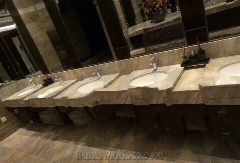 Crema Persia Imperial Marble Bathroom, Imperial Vanity Tops