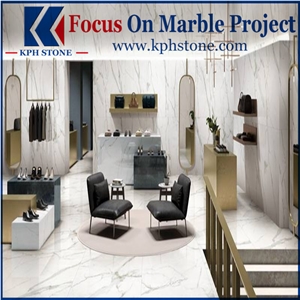 Custom Cararra White Marble Bathroom Vanitytops