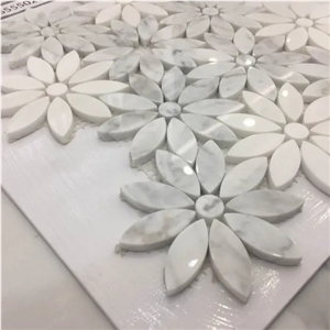 Exquisite Flower Shapes Marble Mocaic Tile
