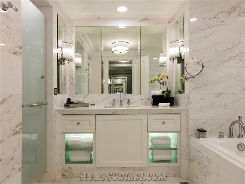 Kavala White Marble Bathroom Vanity Tops