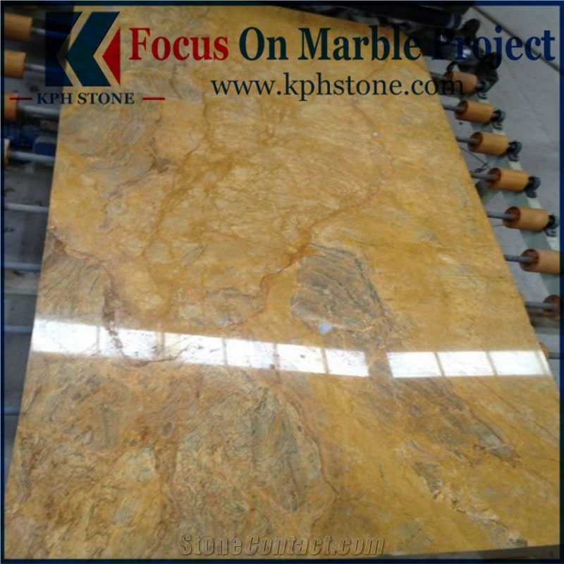 Lion Gloden Marble Slabs Floor Decoration