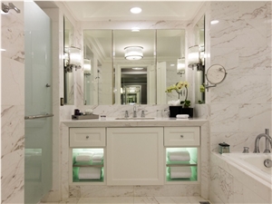 Macedonian White Marble Bathroom Countertops
