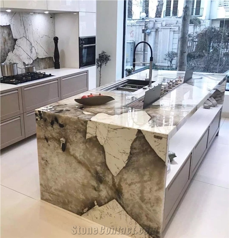 Pure White Marble Reception Countertops