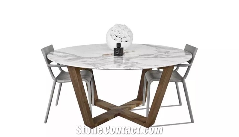 Pure White Marble Table Cafe Countertops