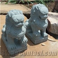 Sandstone Carving Lion Guardian Statue