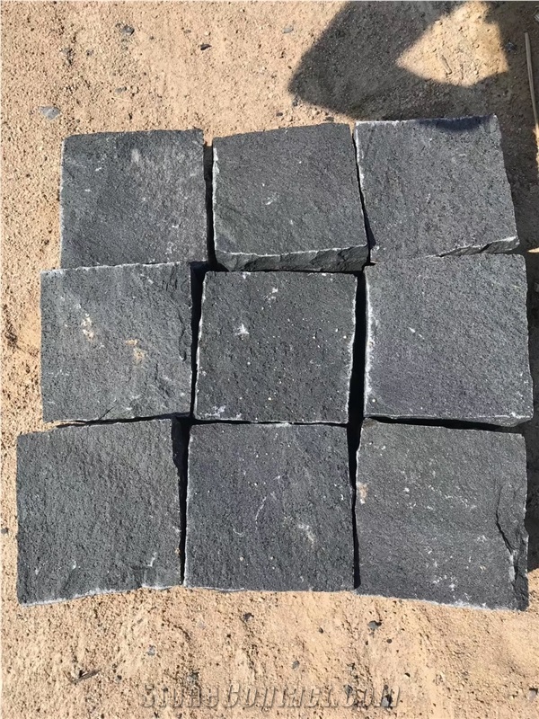 Black Basalt Zhangpu Black Cubbles,Pavers Stone