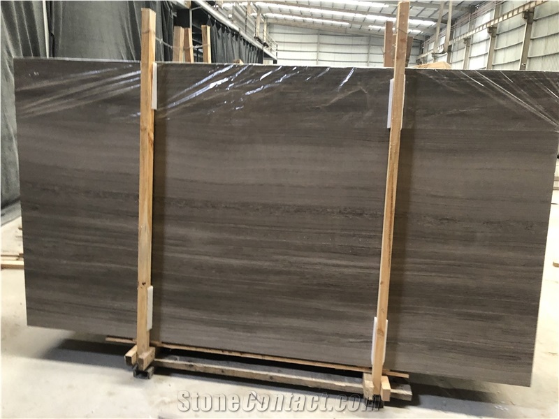 Chinese Natural Stone Grey Wood Vein Marble Slab