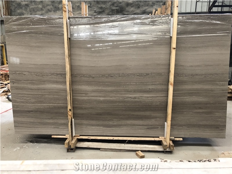 Chinese Natural Stone Grey Wood Vein Marble Slab