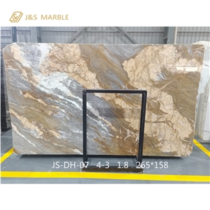 Hot Sale Gold Marble Bookmatched Marmor
