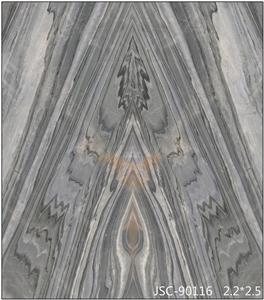 Polished Pietra Grey Marble Bookmatched Marmor