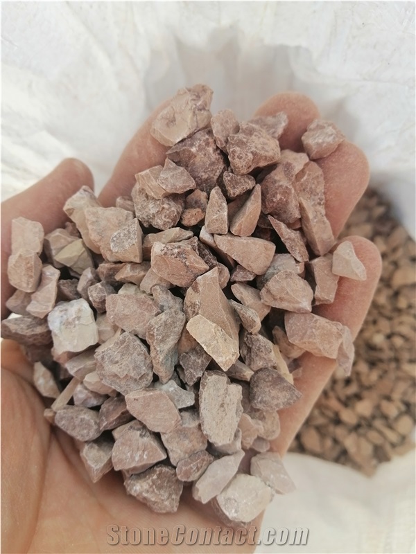 Rosso Karpato Marble Pebbles, Crushed Chips