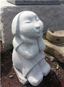 Grey Granite Shy Girl Sculpture