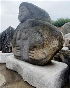 Quang Ngai Basalt Women Abstract Statue