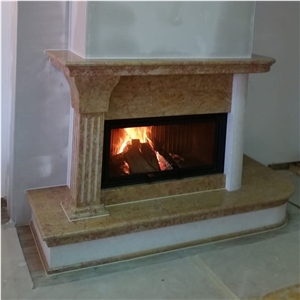 Giallo Reale Marble Fireplace