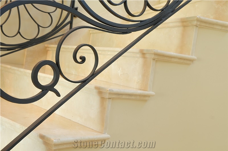 Crema Marfil Classico Marble Staircase