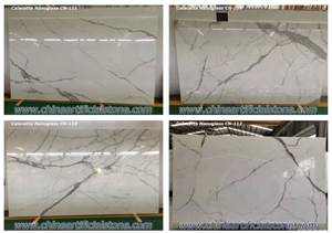 Calacatta White Nano Glass Marble Slabs