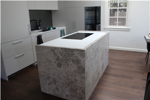 Tundra Grey Marble Kitchen Island Countertop