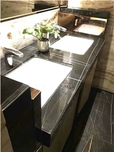 Lauren Black Gold Marble for Wall Application