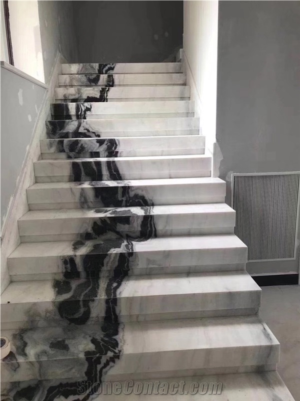 China Panda White Marble Stairs,Interior Floor Step