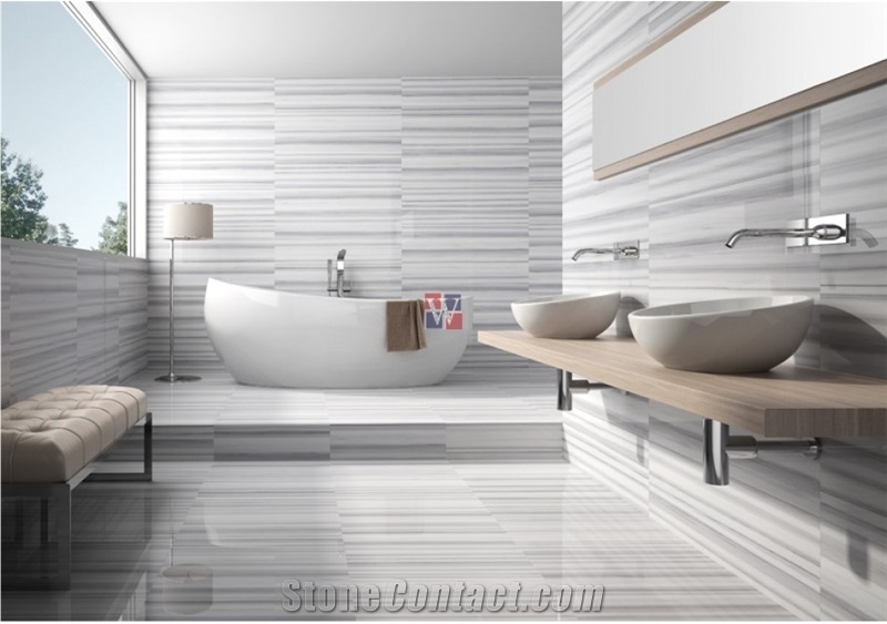 Marmara White Marble Tile Bathroom Floor,Wall Pattern