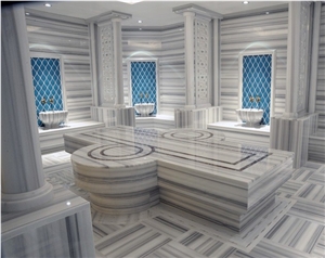 Marmara White Marble Tile Bathroom Floor,Wall Pattern