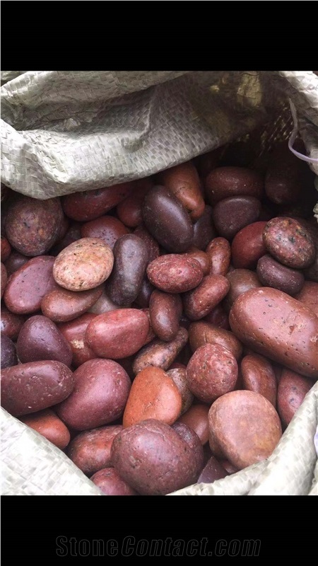 Red Pebble Stone Natural River Rock Stone