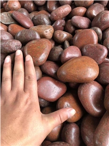 Red Pebble Stone Natural River Rock Stone