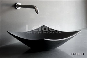 Black Granite Wash Basin Stone Sink Ld-B003