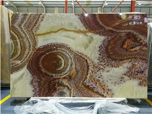 Red Onyx Slabs Wall Cladding