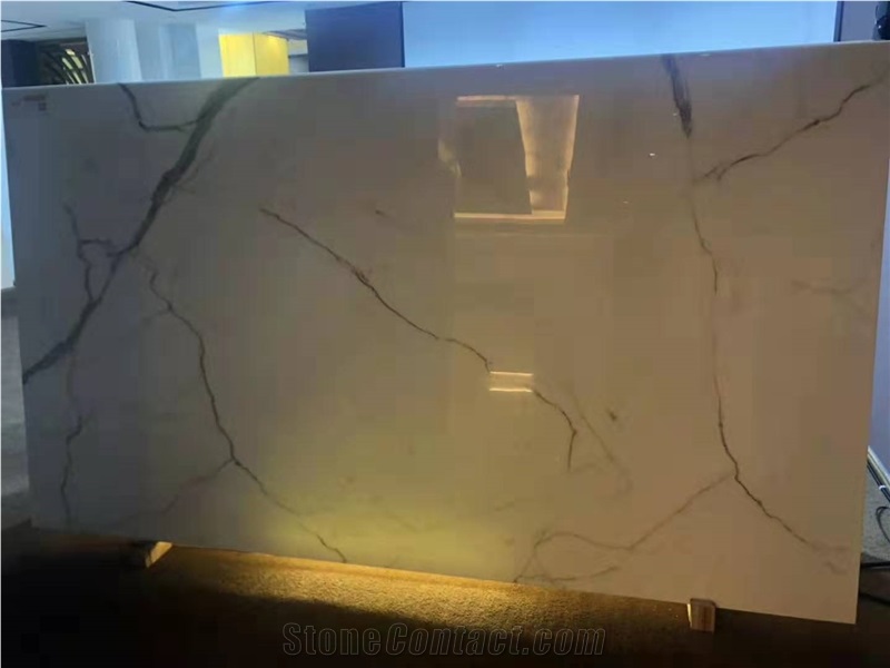 Nano White Phoenix White Glass Agglomerates Slabs