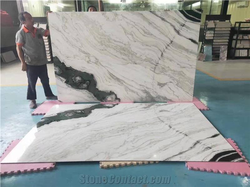 Panda White Thin Panel for Home Decor 8mm Thick Slabs & Tiles