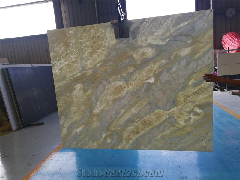 Translucent River Bule Marble for Wall Application