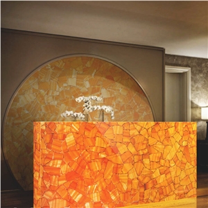 Gold Decoration Gemstone Wall Tile,Calcite Orange