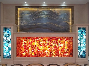 Cheap Price Backlit Red Agate Gemstone Wall Panels