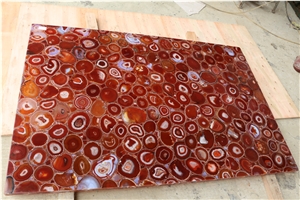 Red Agate Gemstone Rectangle Dinning Table Tops
