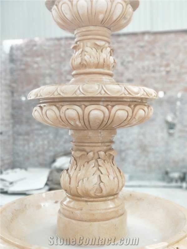 Wholesale Beige Limestone Garden Water Fountain