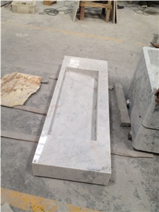 Guangxi White Marble Wash Basins, Stone Sinks