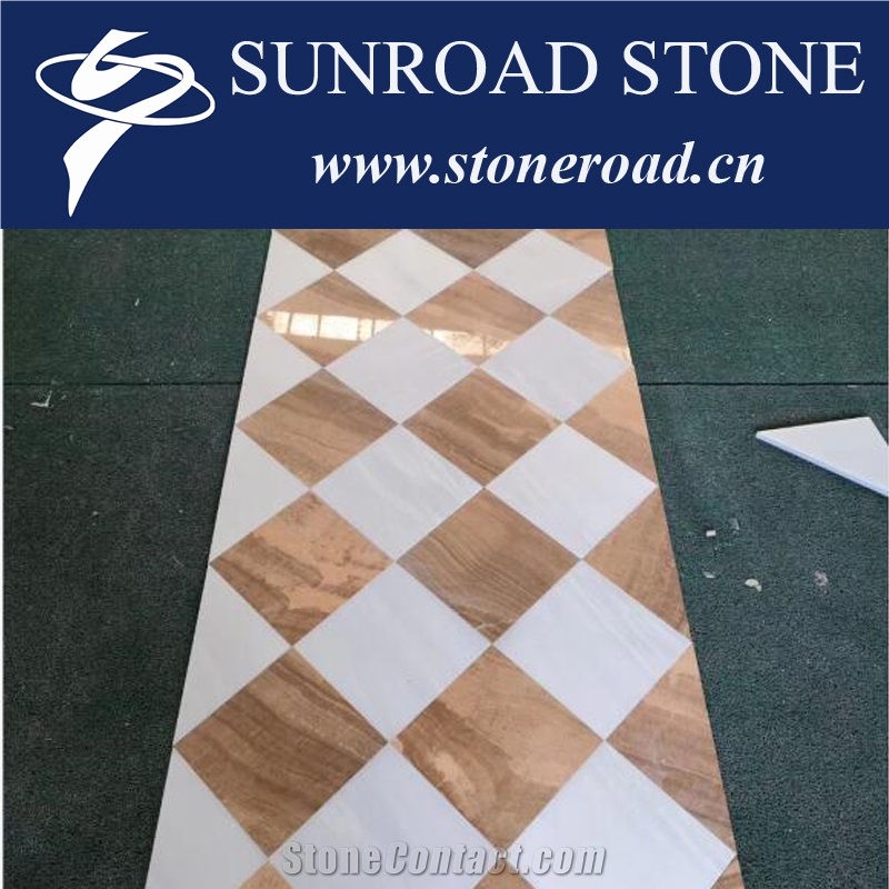 Imperial Wood Marble, Yellow Wood Marble Mosaic