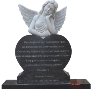 Angel Tombstone Statue Memorial Sculpture Stone