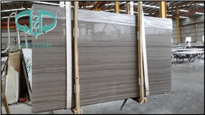 Athens Wooden Grey Marble Slab Tile