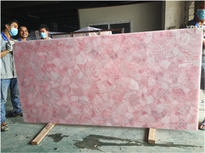 Best Price Pink Crystal Semiprecious Stone Slabs