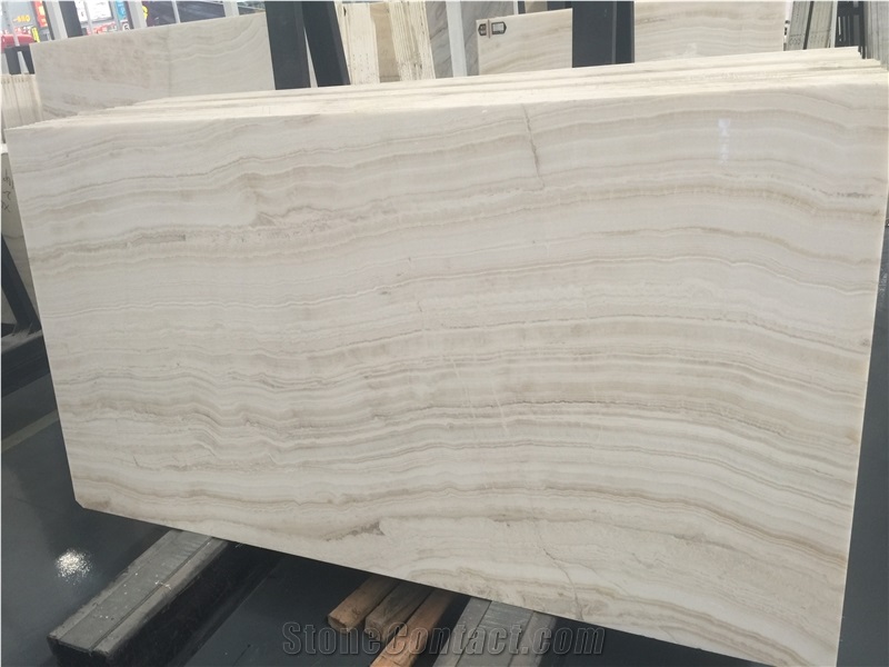 Biege Onyx Ivory Slabs Bookmatch Wall Covering