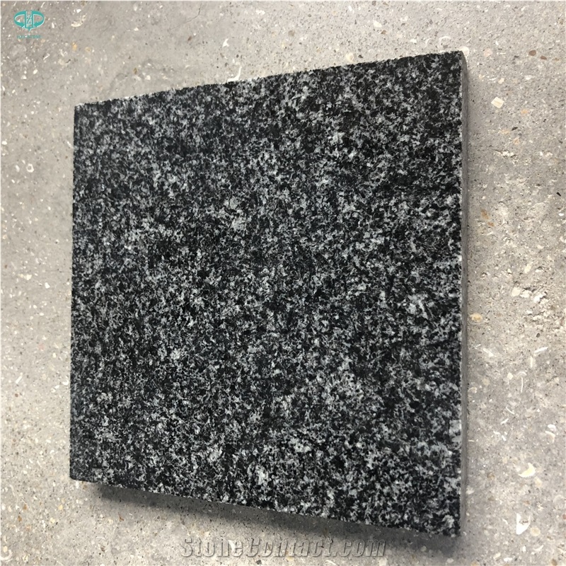 Black Granite Flamed for Walling, Flooring Tile