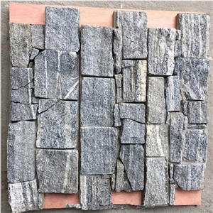 Black Slate Stacked Stone Panels Wall Claddings