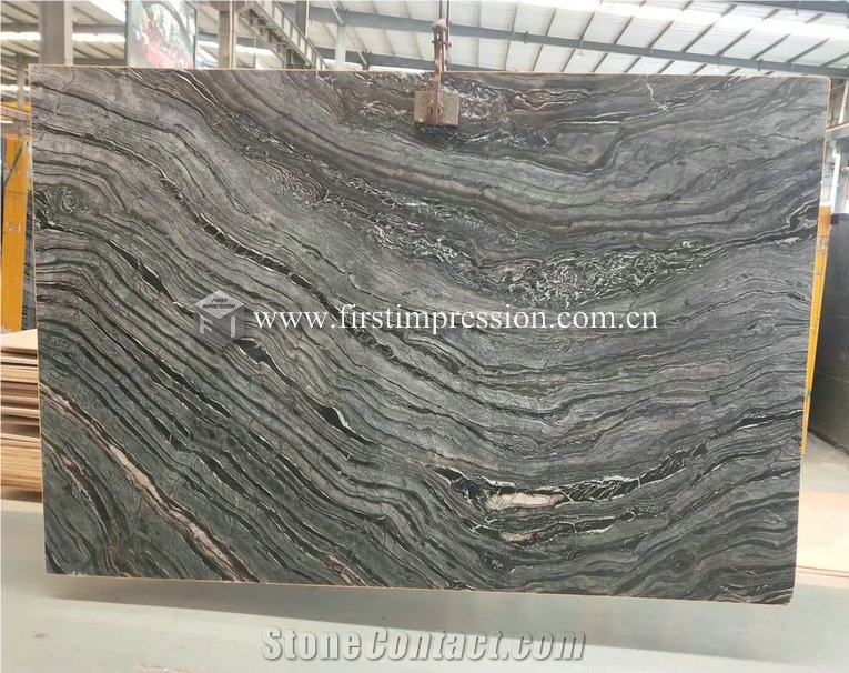 Cheap Silver Wave Black ,Wooden Antique Marble