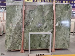 China Apple Green Marble Slab Wall Floor Tiles Use