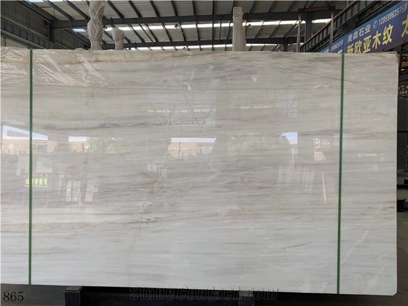 China Eurasian White Wood Marble Slab Tiles